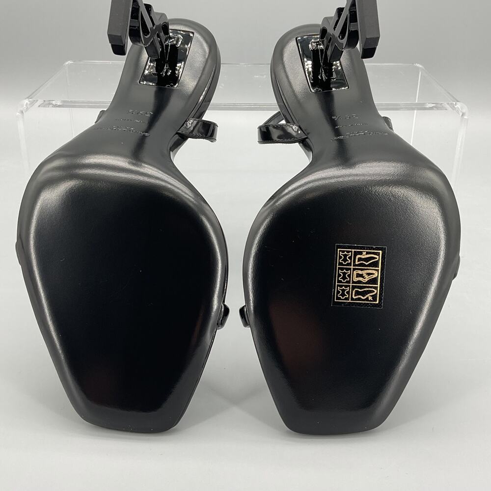 NEW Saint Laurent Women 110mm Opyum YSL Patent Leather Sandal Black 9.5/39.5 - Picture 10 of 10